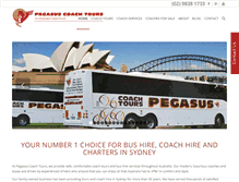 Tablet Screenshot of pegasuscoachtours.com.au